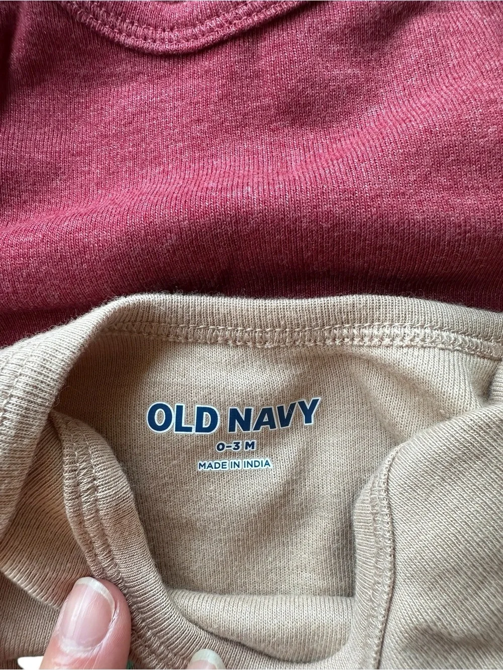 Old Navy long sleeve onesie bodysuit lot size 0-3 month red, pink, floral, brown